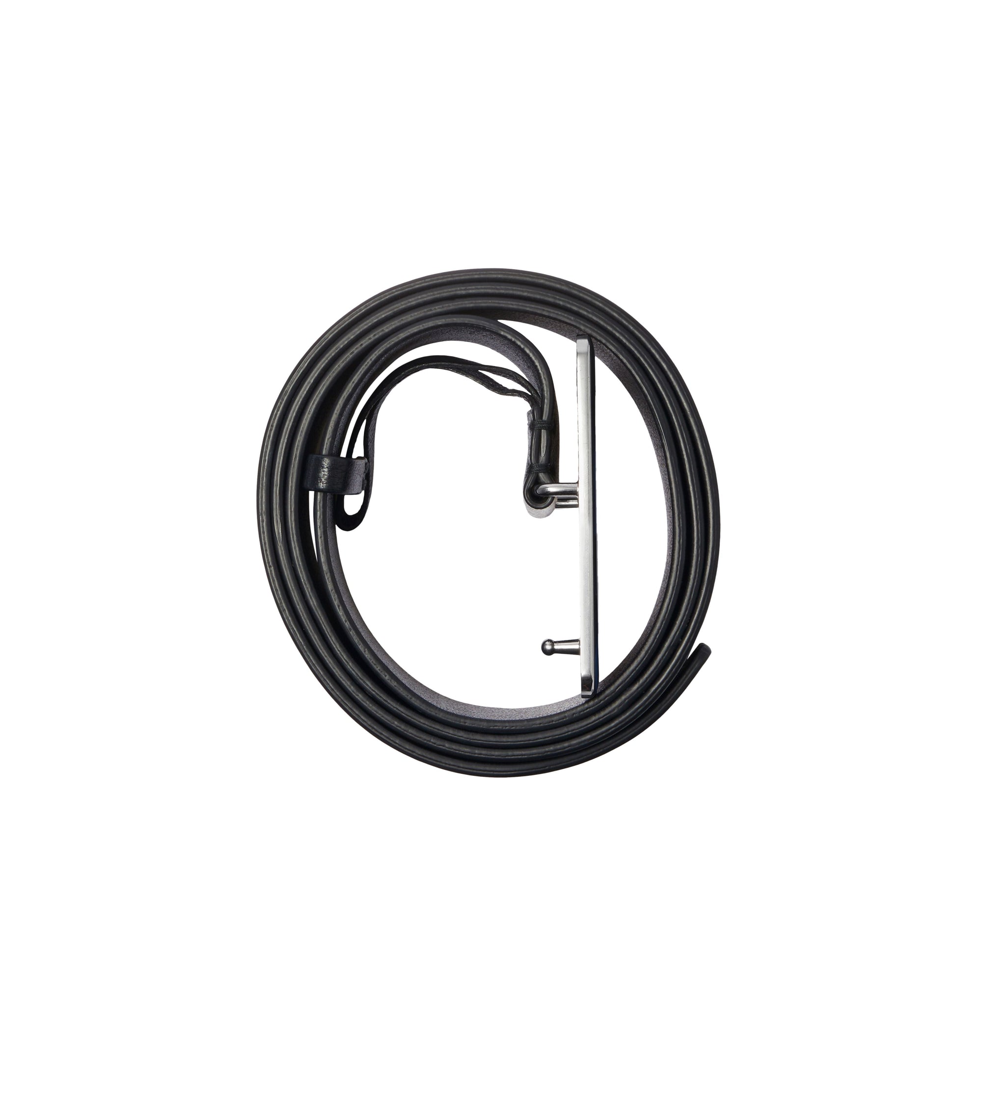 Ceinture fine Shield à motif cavalier en cuir - Slate