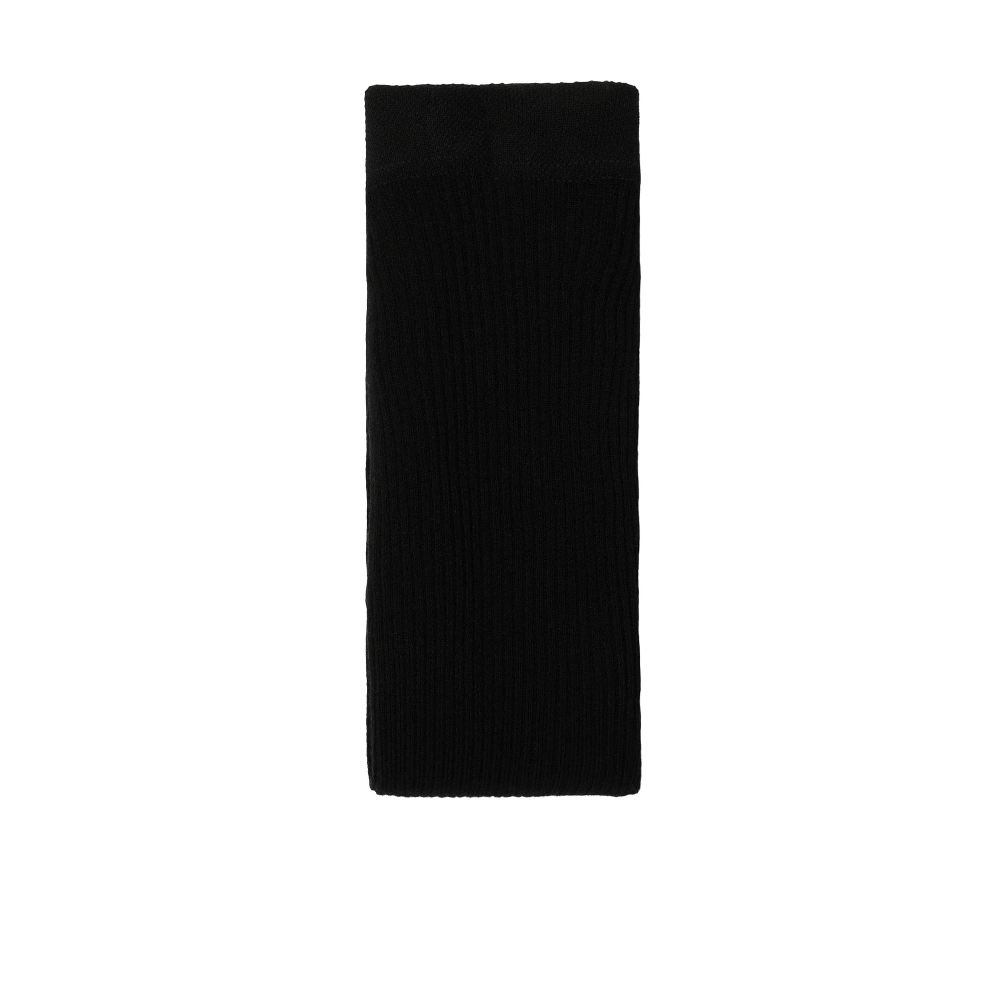 Collants côtelés en laine mélangée - Black