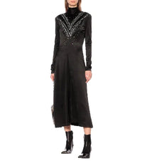 Robe à col montant et strass - Black