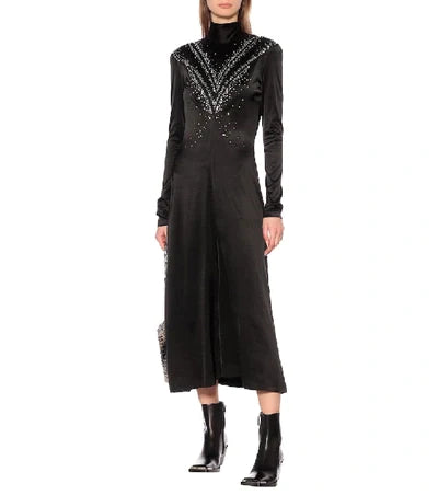 Robe à col montant et strass - Black
