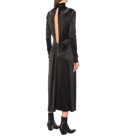 Robe à col montant et strass - Black
