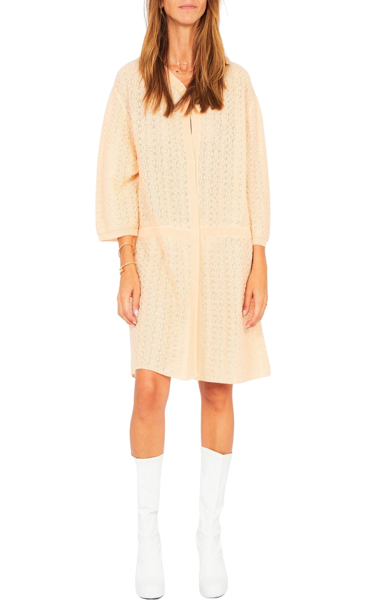 Long cardigan en maille - Rose Clair