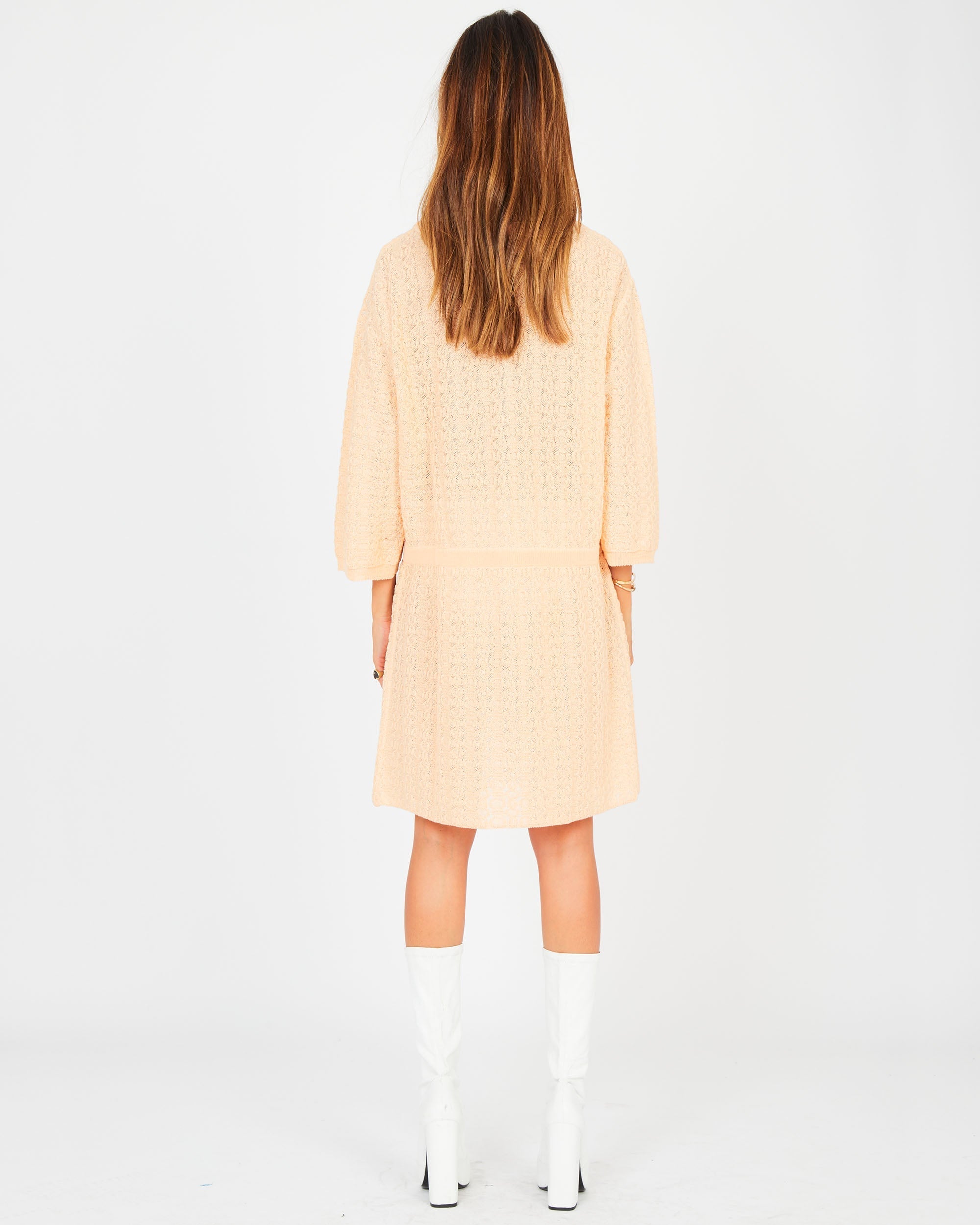 Long cardigan en maille - Rose Clair