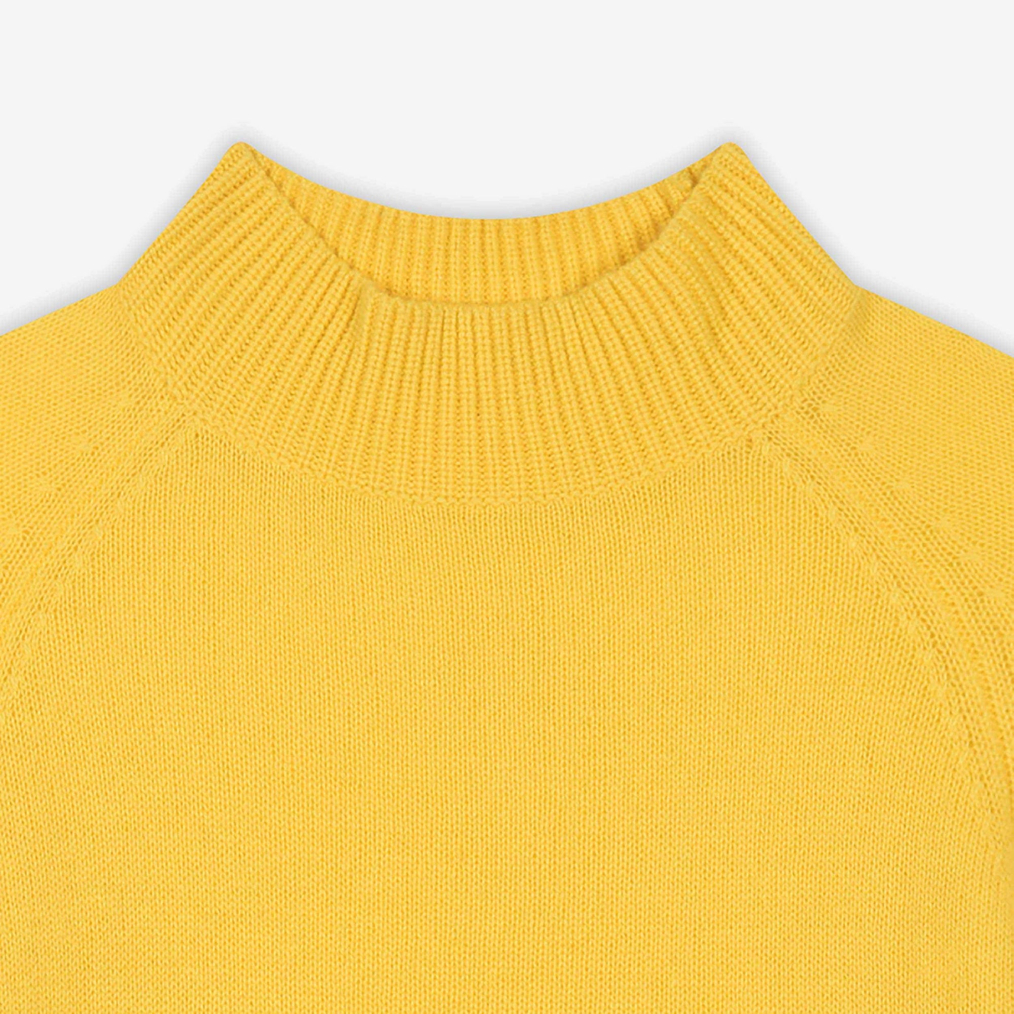 Pull Light court à col montant en cachemire - Yellow