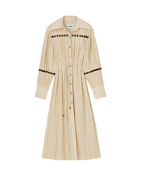 Robe chemise Marah plissée - Creme