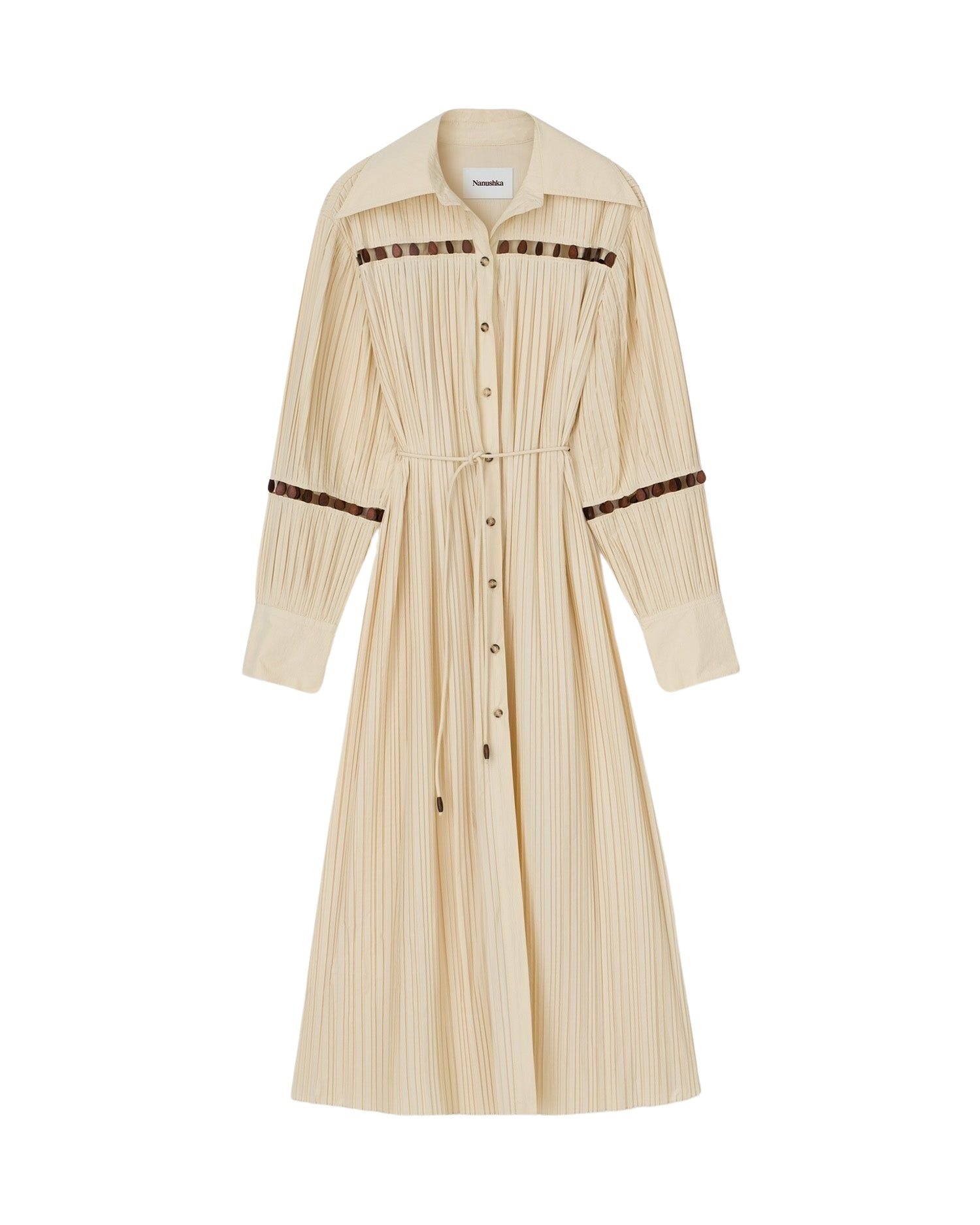 Robe chemise Marah plissée - Creme
