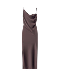 Robe longue Lennie en satin - Coffee Bean