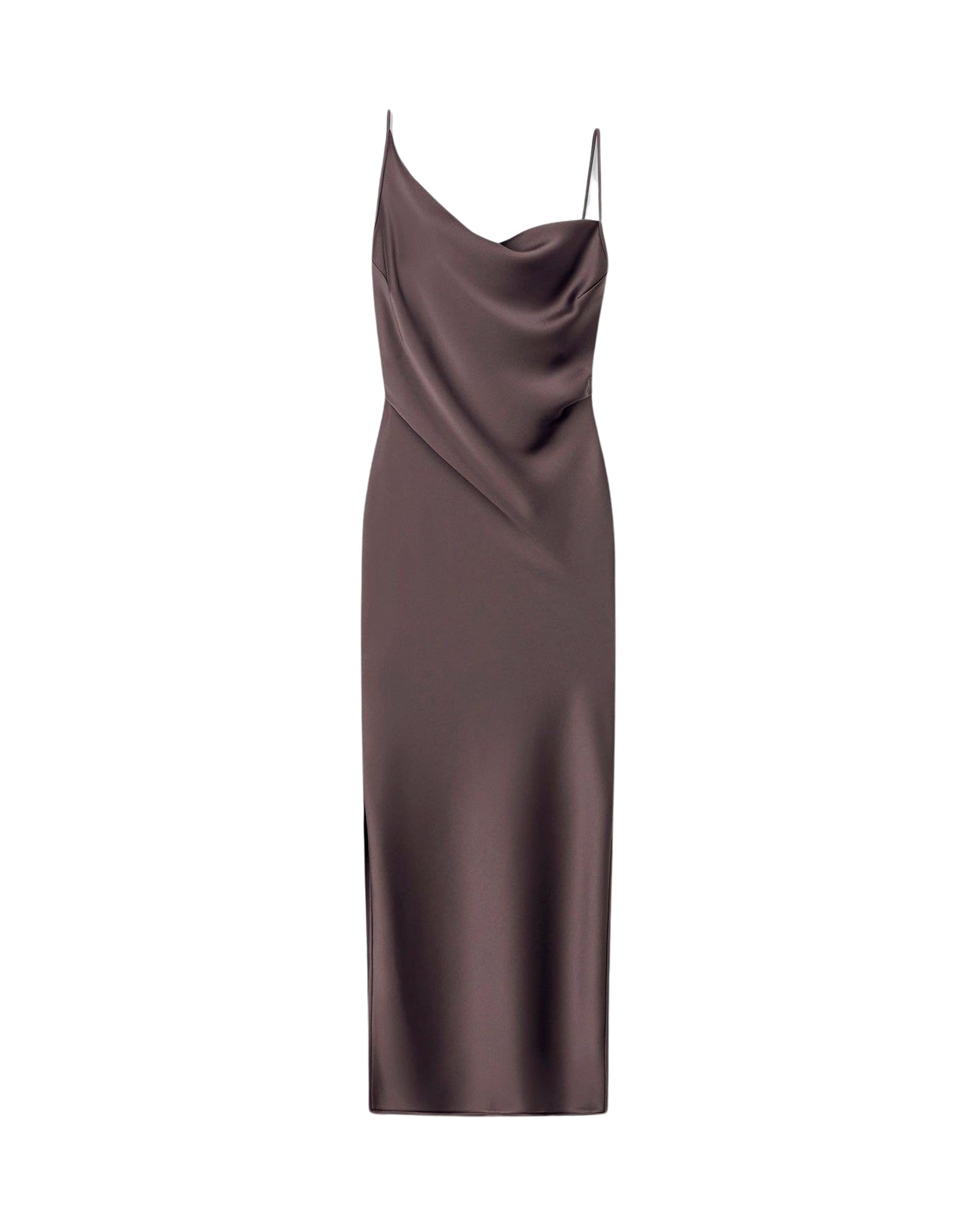 Robe longue Lennie en satin - Coffee Bean