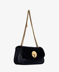 Sac Lois de soirée en daim et cuir de vache - Outremer