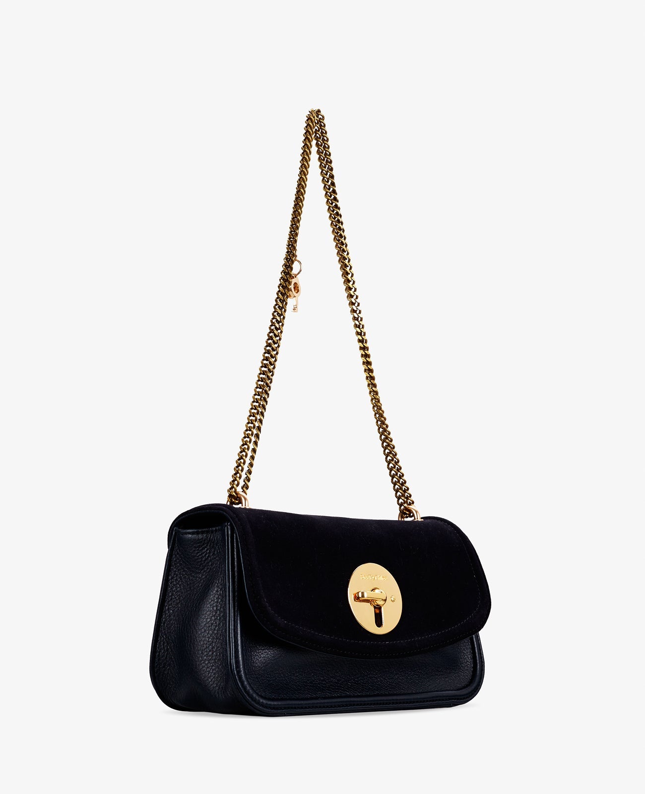 Sac Lois de soirée en daim et cuir de vache - Outremer