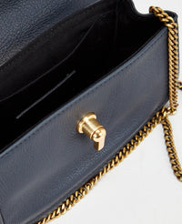 Sac Lois de soirée en daim et cuir de vache - Outremer