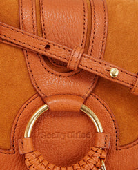 Mini sac Hana en cuir grainé et suédé - Caramello