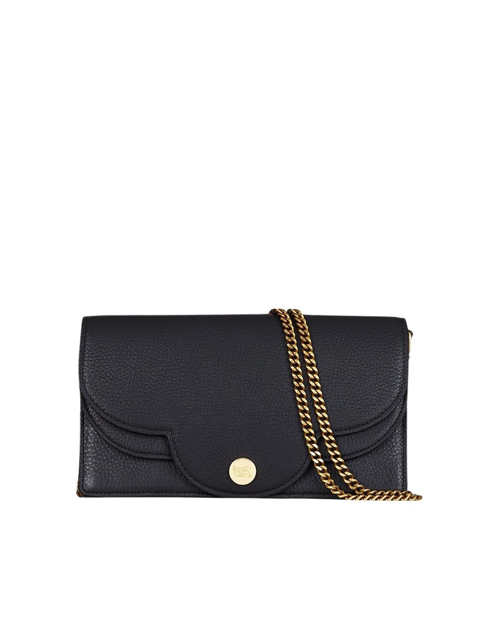 Sac Polina mini en cuir de vache à grain naturel - Black