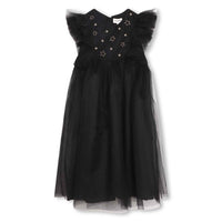 Robe longue en tulle pailleté - Noir