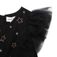 Robe longue en tulle pailleté - Noir