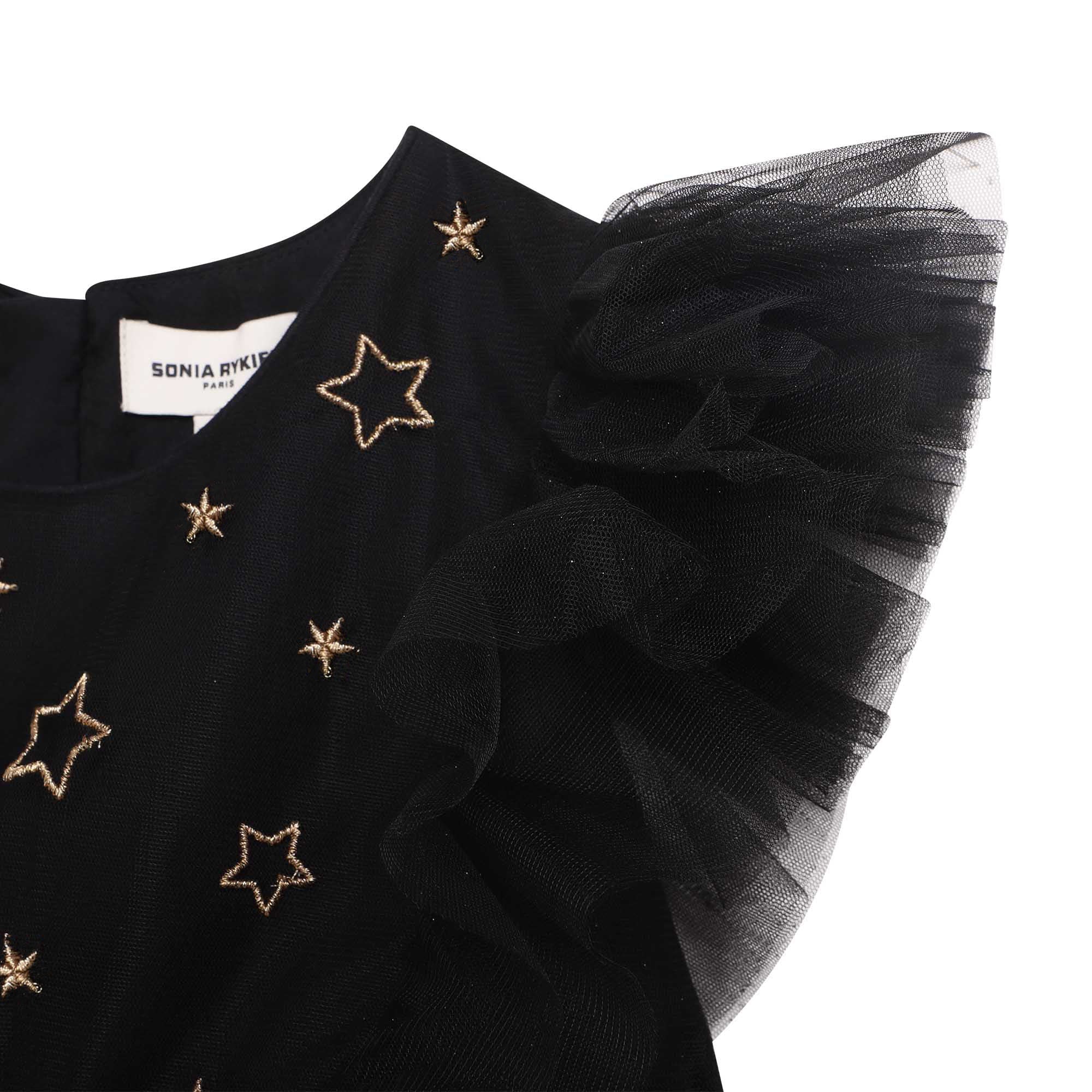 Robe longue en tulle pailleté - Noir