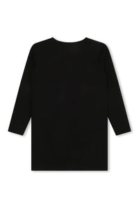 Robe rayée coupe droite - Noir