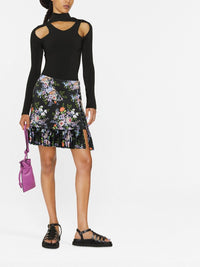 Jupe courte imprimée de fleurs - Black Large Liberty