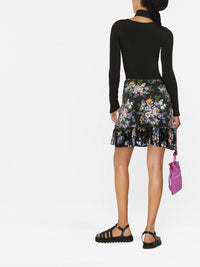 Jupe courte imprimée de fleurs - Black Large Liberty