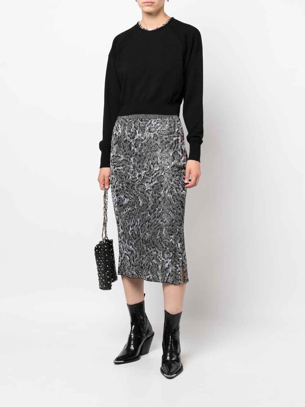 Jupe longue à imprimé léopard - Leopard Lurex