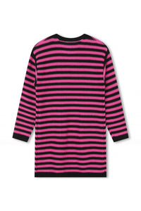 Robe rayée tricotée - Fuchsia