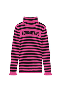 Pull à col roulé tricoté - Fuchsia