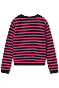 Cardigan tricoté à fermeture boutonnée - Fuchsia