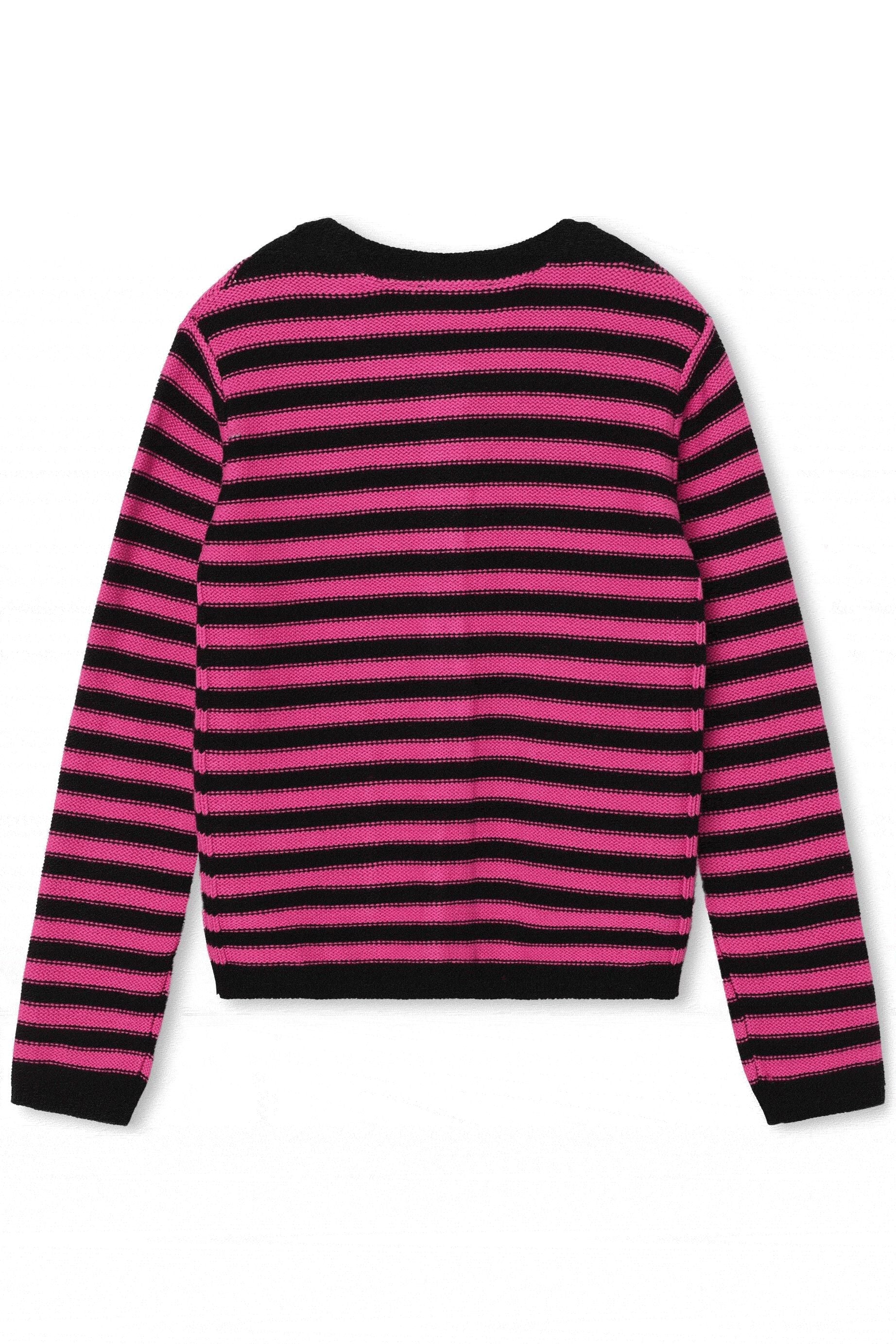 Cardigan tricoté à fermeture boutonnée - Fuchsia