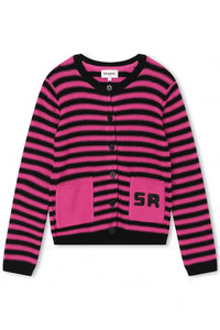 Cardigan tricoté à fermeture boutonnée - Fuchsia