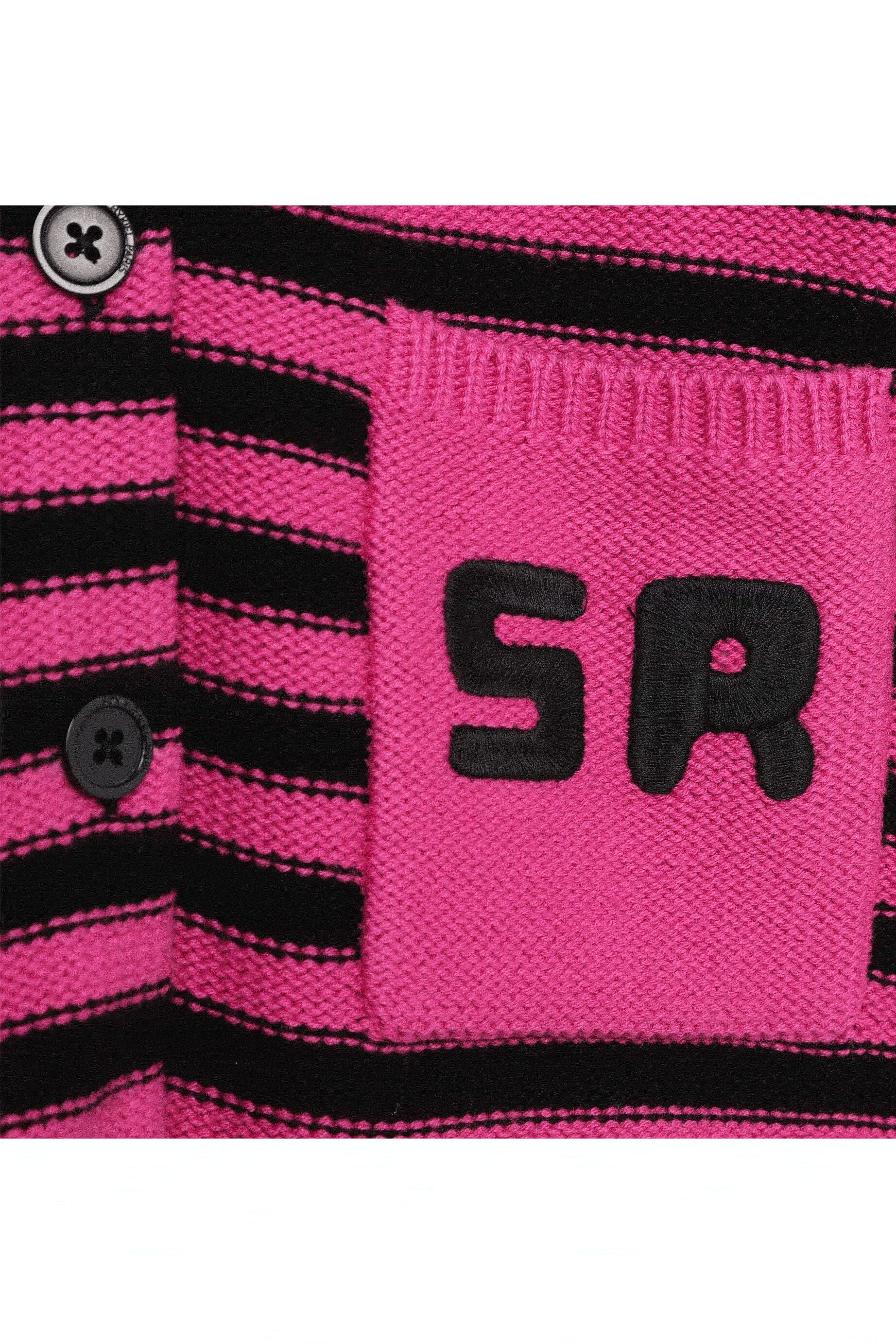Cardigan tricoté à fermeture boutonnée - Fuchsia