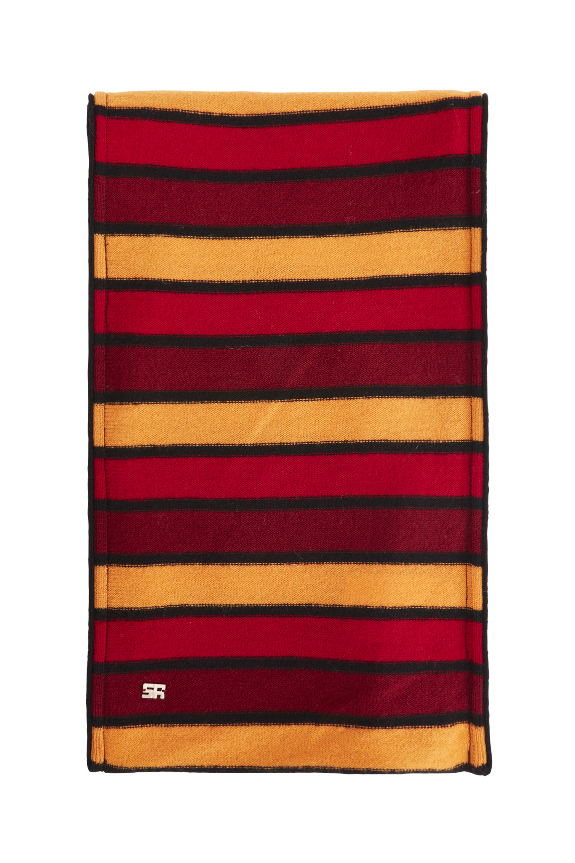 Echarpe à rayure en laine - Rouge & Orange