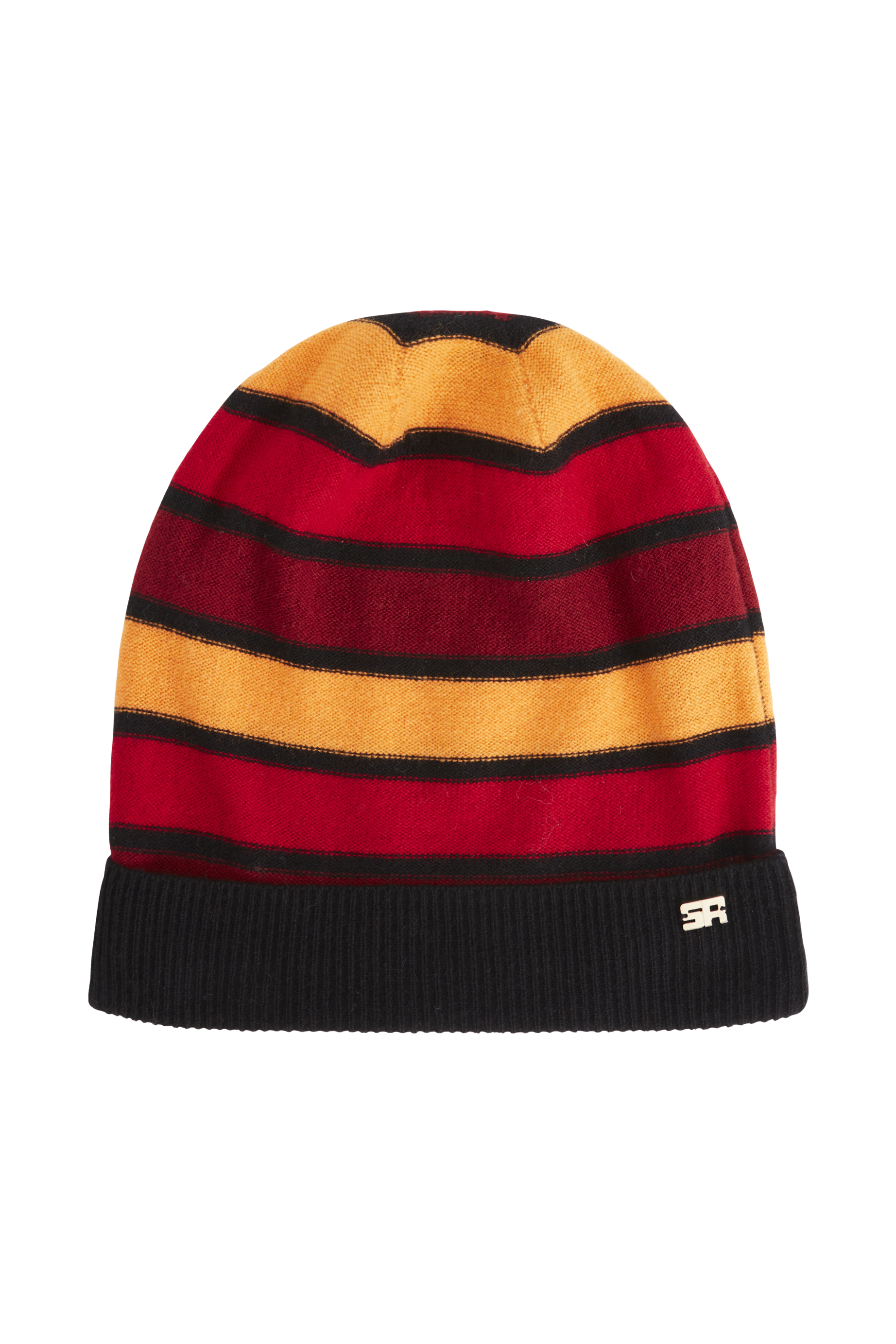 Bonnet à rayure en laine - Rouge & Orange