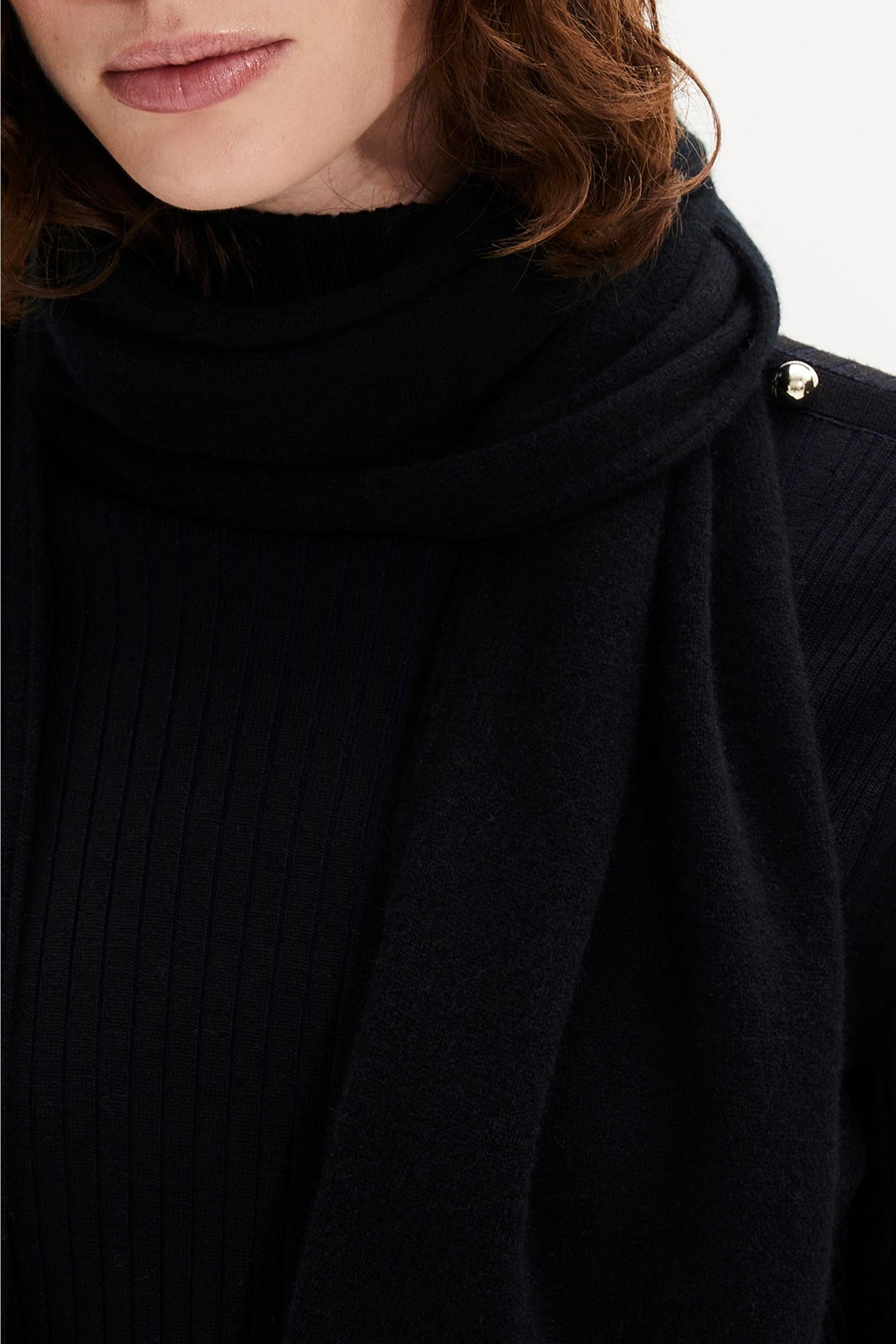 Bonnet brodé en cachemire - Noir