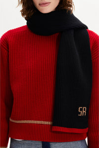 Bonnet avec logo en laine - Noir