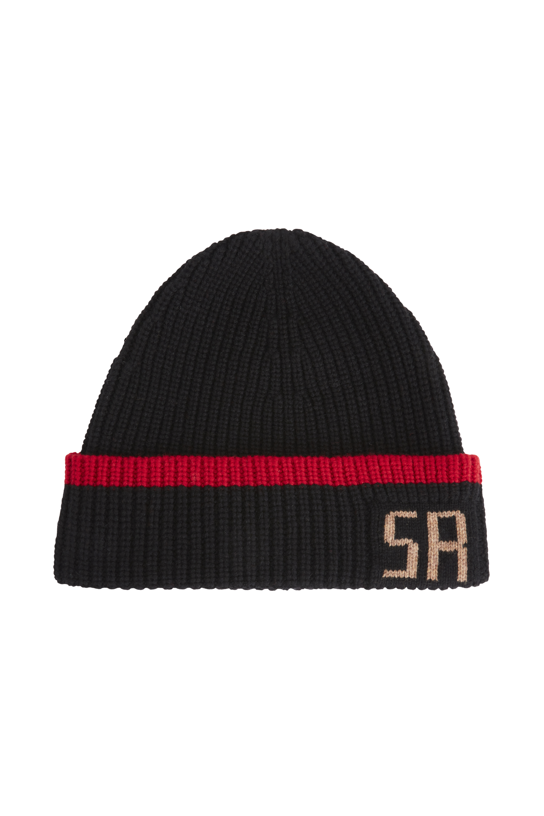 Bonnet avec logo en laine - Noir