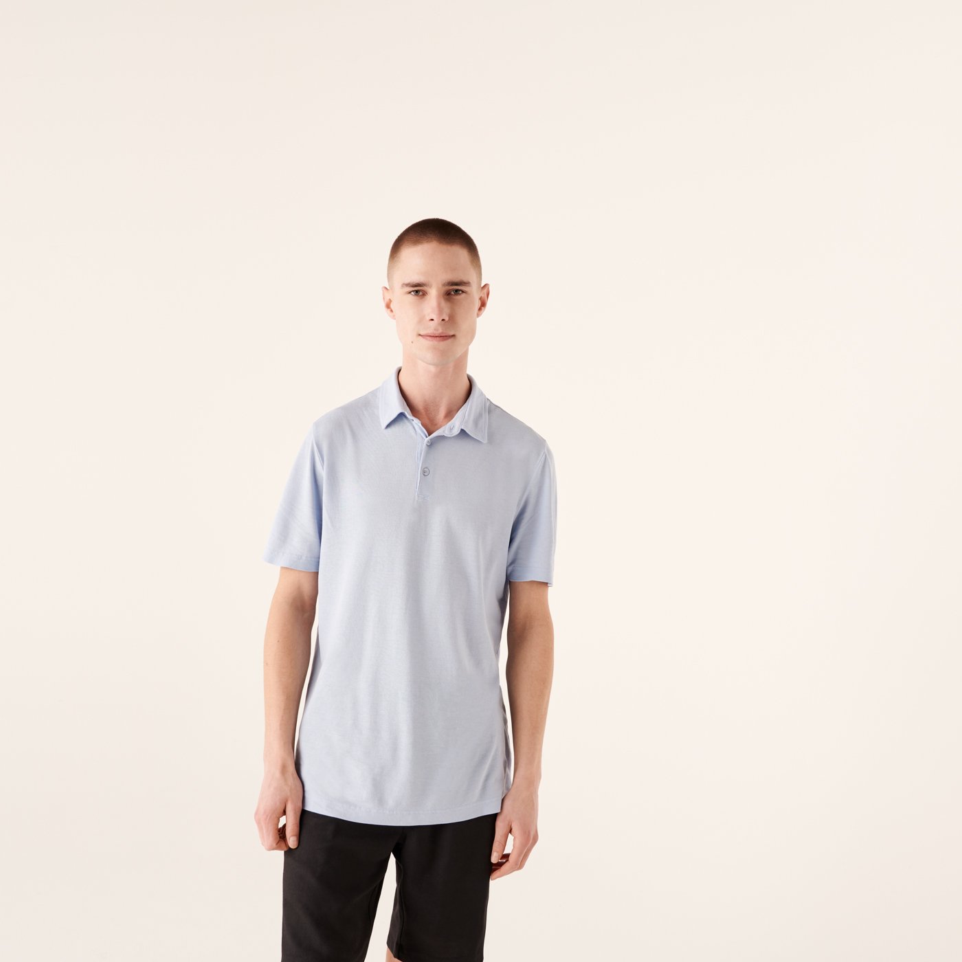 Polo en coton crêpé - Blue Sky
