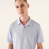 Polo en coton crêpé - Blue Sky