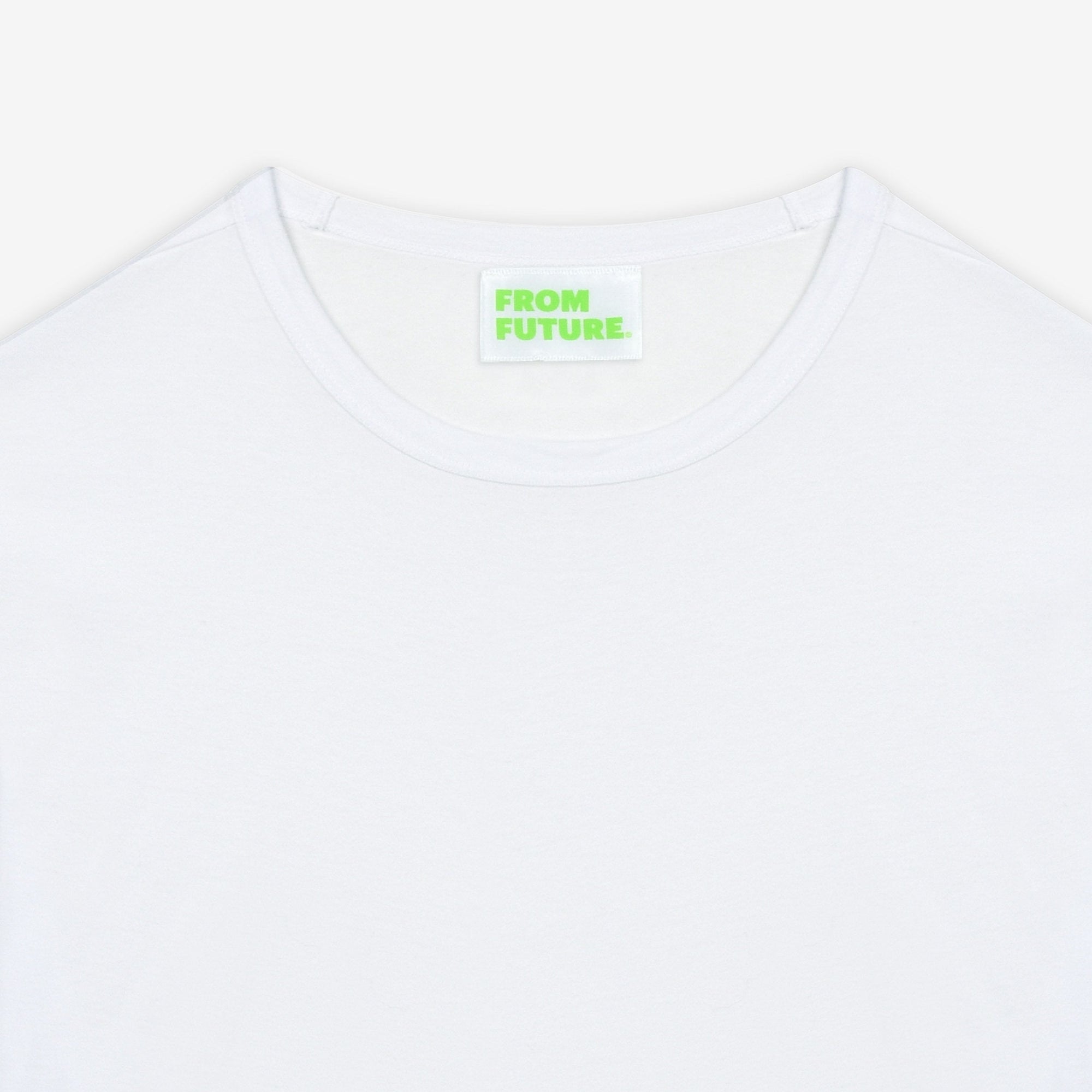 T-shirt à col rond droit - White