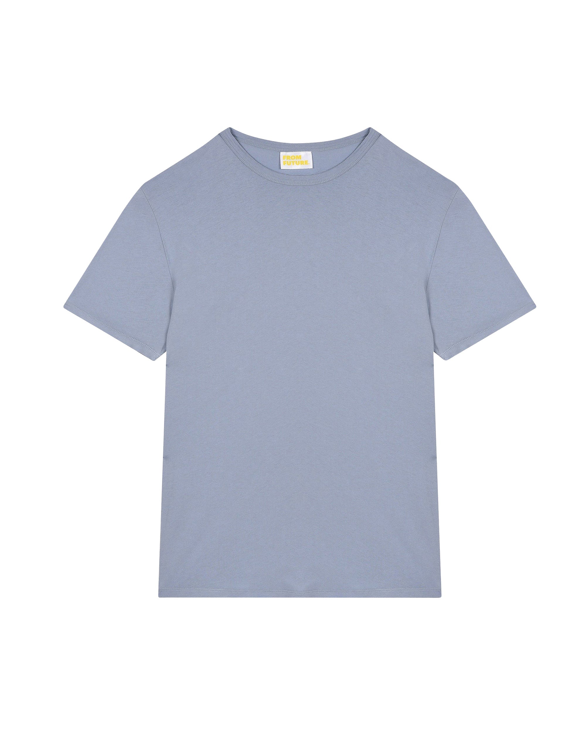 T-shirt à col rond droit - Blue-Gray