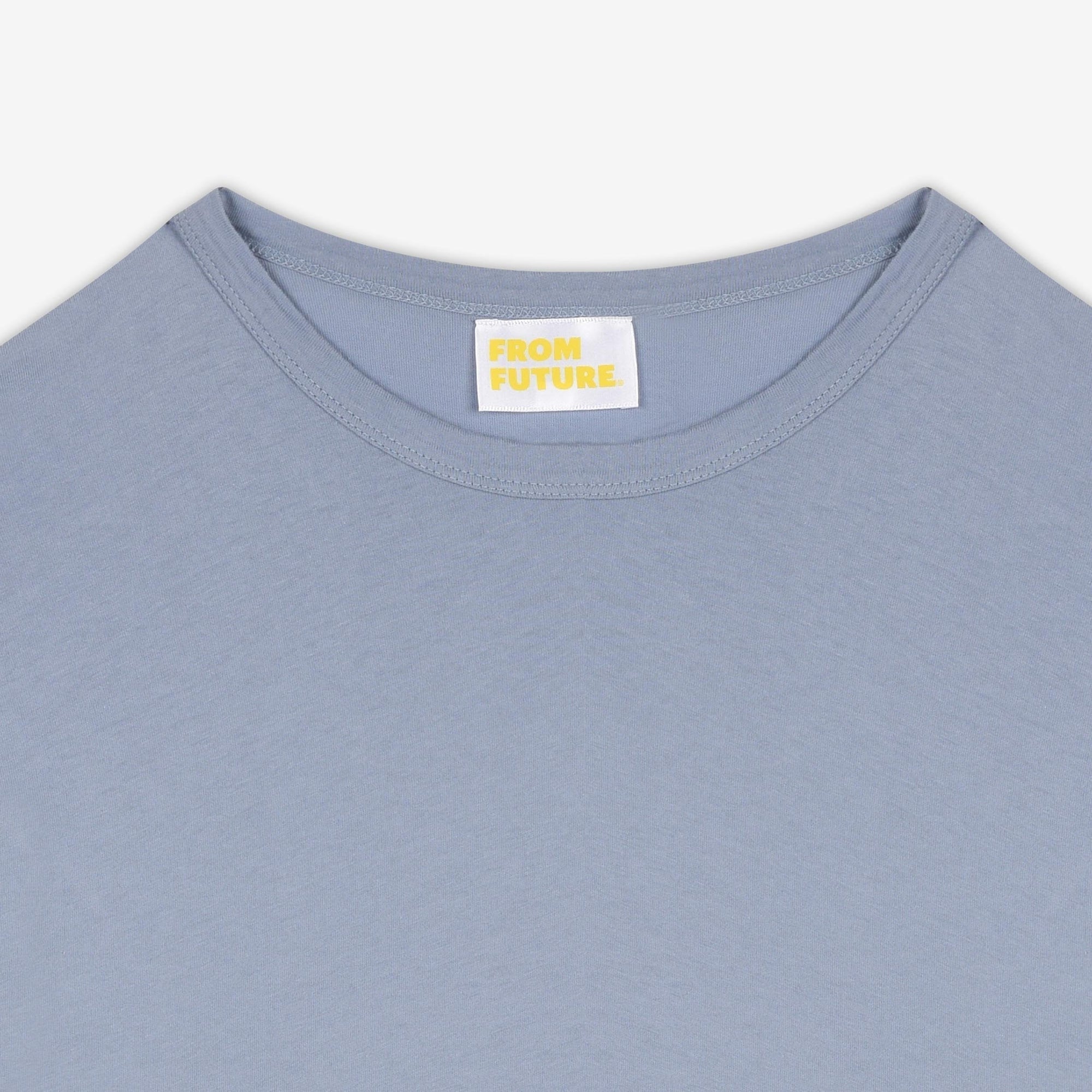 T-shirt à col rond droit - Blue-Gray