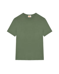 T-shirt à col rond droit - Olive Green