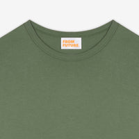T-shirt à col rond droit - Olive Green