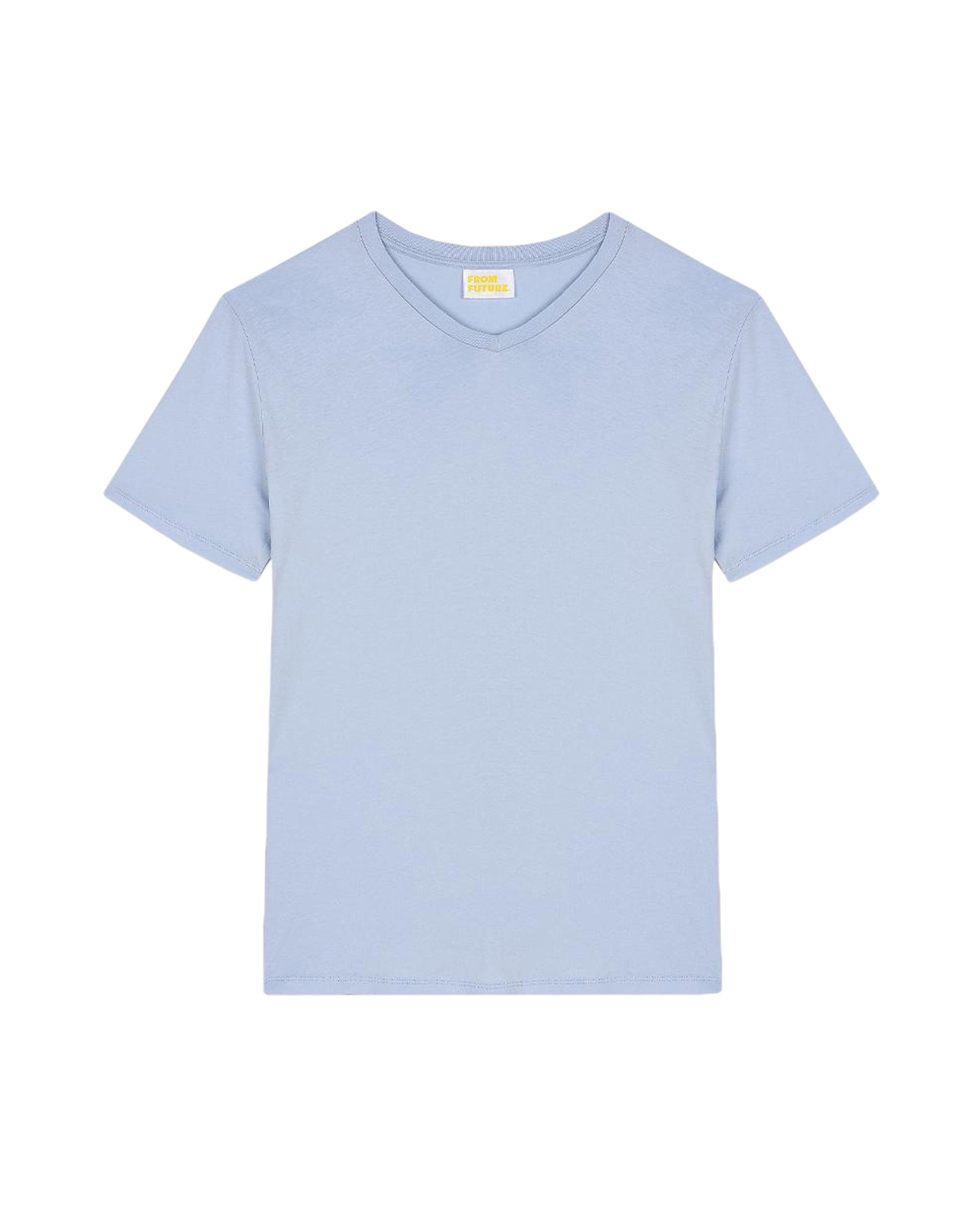 T-shirt à col V droit - Blue Sky