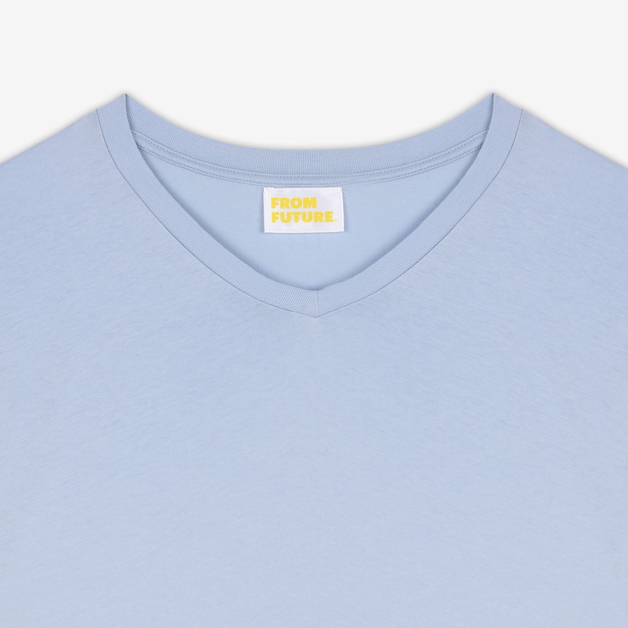 T-shirt à col V droit - Blue Sky