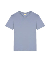 T-shirt à col V droit - Blue-Gray