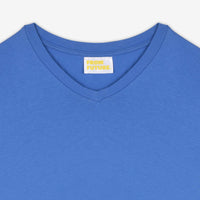 T-shirt à col V droit - Denim Blue