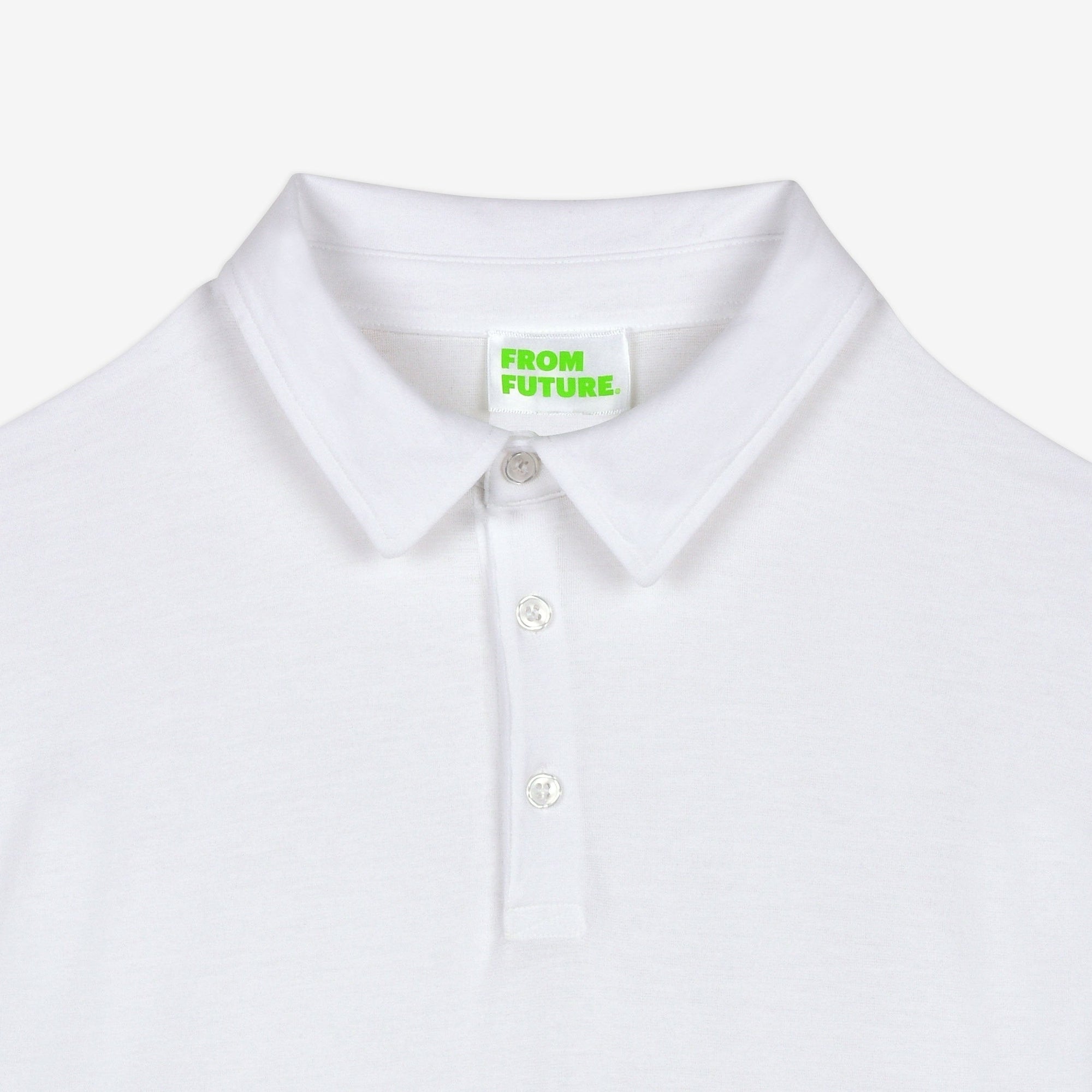 Polo en coton crêpé - White