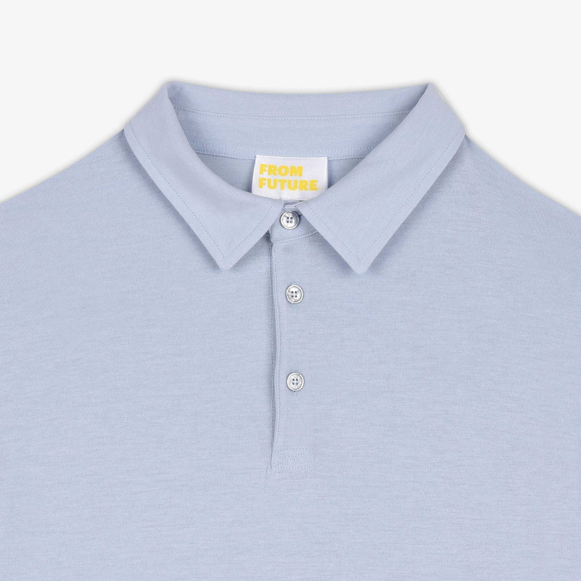Polo en coton crêpé - Blue Sky