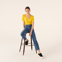 T-shirt épais Supima à col V - Summer Yellow
