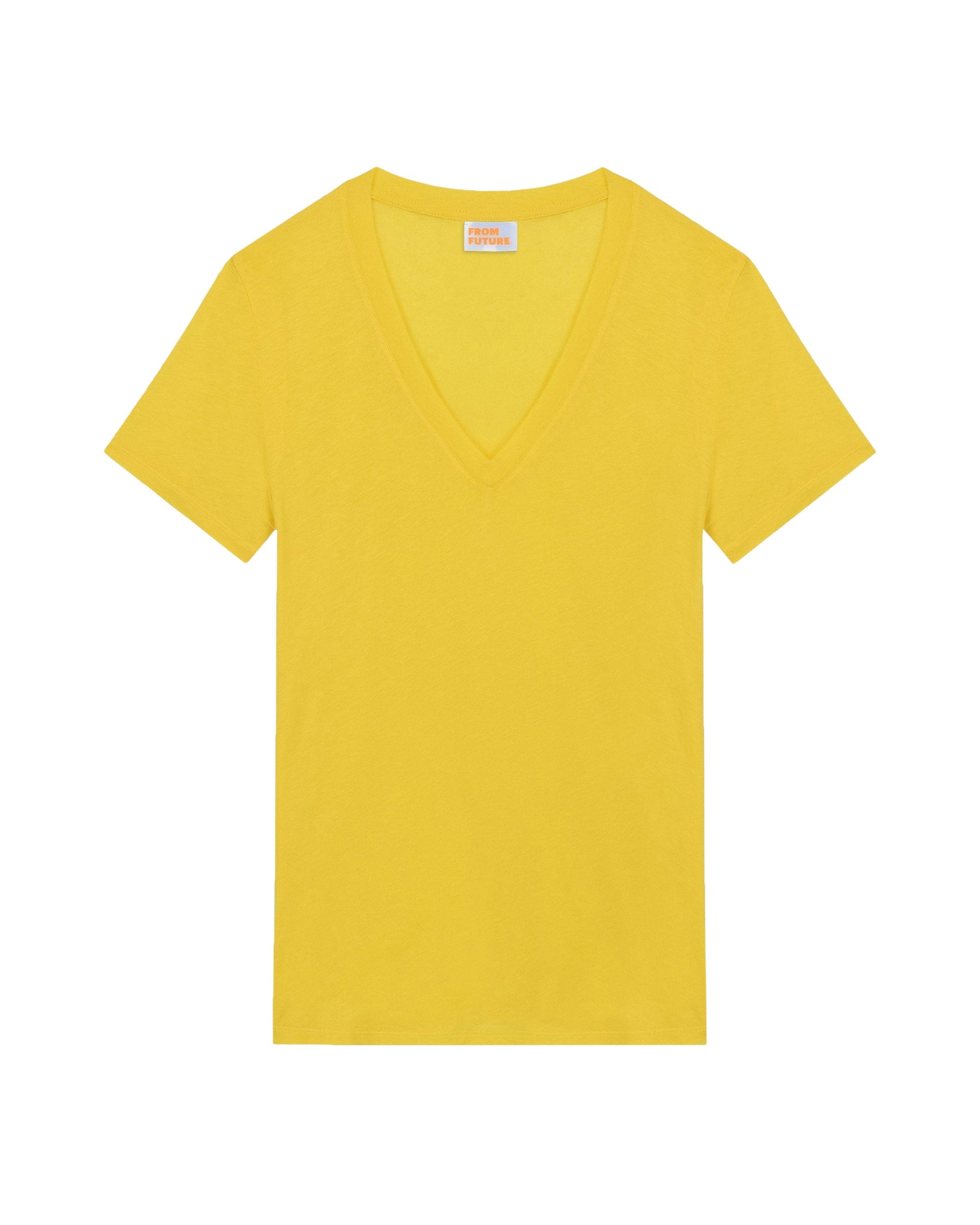 T-shirt épais Supima à col V - Summer Yellow